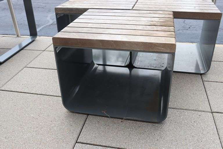 Times 3 - 20" metal framed wood top benches
