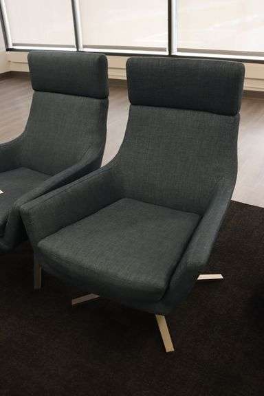 Times 2 - Blue tweed swivel office chairs