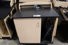 38" Wide Sympodium portable lectern podium - AS IS - broken caster