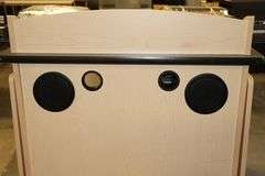 38" Wide Sympodium portable lectern podium - AS IS - broken caster