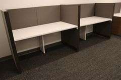 32" x 128" white laminate 2 student desk station