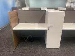 50" x 182" wood laminate 6 person island work station - nice
