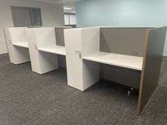 50" x 182" wood laminate 6 person island work station - nice