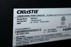 Christie UHD982-P LCD panel monitor with wall mount bracket & remote