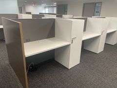 50" x 182" wood laminate 6 person island work station - nice