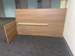 3 piece wood laminate office partitions - 49" x 74" & 2) 32" x 84"