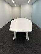 5' x 12' wood white laminate conference table - nice - will need disassembled