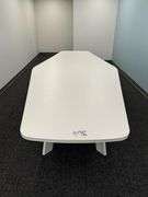 5' x 12' wood white laminate conference table - nice - will need disassembled