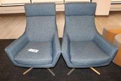 Times 2 - Blue tweed swivel office chairs