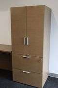 36" x 72" wood laminate office desk with 24" x 132" matching credenza - nice set