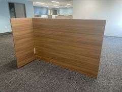 3 piece wood laminate office partitions - 49" x 74" & 2) 32" x 84"