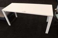 Times 2 - 24" x 60" white laminate top tables - nice