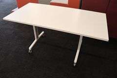 Times 4 - Senator Array 30" x 60" portable white laminate flip top tables