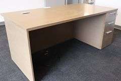 36" x 72" wood laminate office desk with 24" x 132" matching credenza - nice set