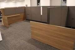 88" x 294" wood laminate 4 person office partition - Gorgeous