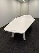 5' x 12' wood white laminate conference table - nice - will need disassembled
