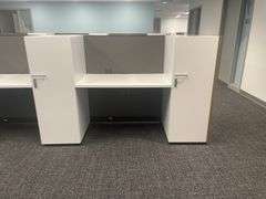 50" x 182" wood laminate 6 person island work station - nice