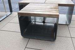 Times 3 - 20" metal framed wood top benches