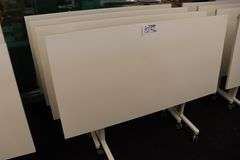 Times 4 - Senator Array 30" x 60" portable white laminate flip top tables
