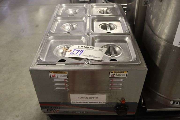 APW Wyott 12" x 20" food warmer with inset pans Backes Commercial