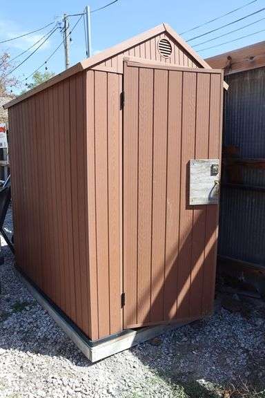 48" x 72" x 84" tall poly outdoor outhouse with water & sewer hook up