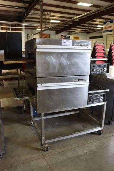 Lincoln Impinger 1132 stack electric conveyor pizza ovens on portable ...