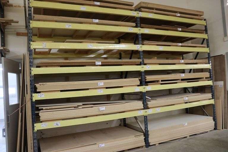 Times 2 - Sections of 4' x 8' x 12' tall pallet racking with wood ...