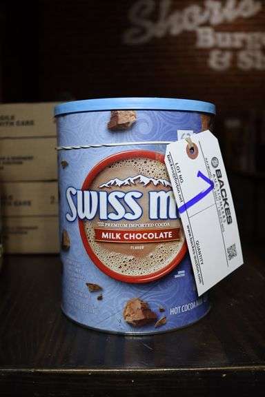 Container of Swiss hot chocolate mix