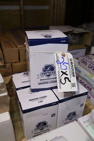 Times 5 - Boxes of 7.5" unwrapped drink straws