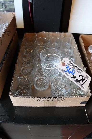 Single Line Rocks Glass Times 24 - Hobnail single rocks glasses - Backes Commercial Auctioneers