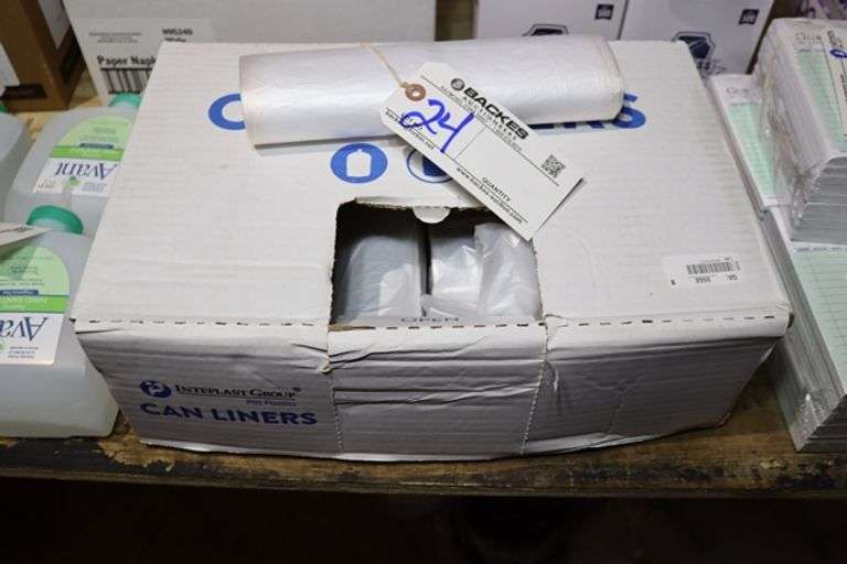 3/4  case of 16 gallon trash liners