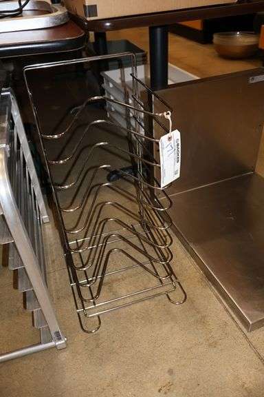 Chrome coated wire pizza pan rack - Backes Commercial Auctioneers