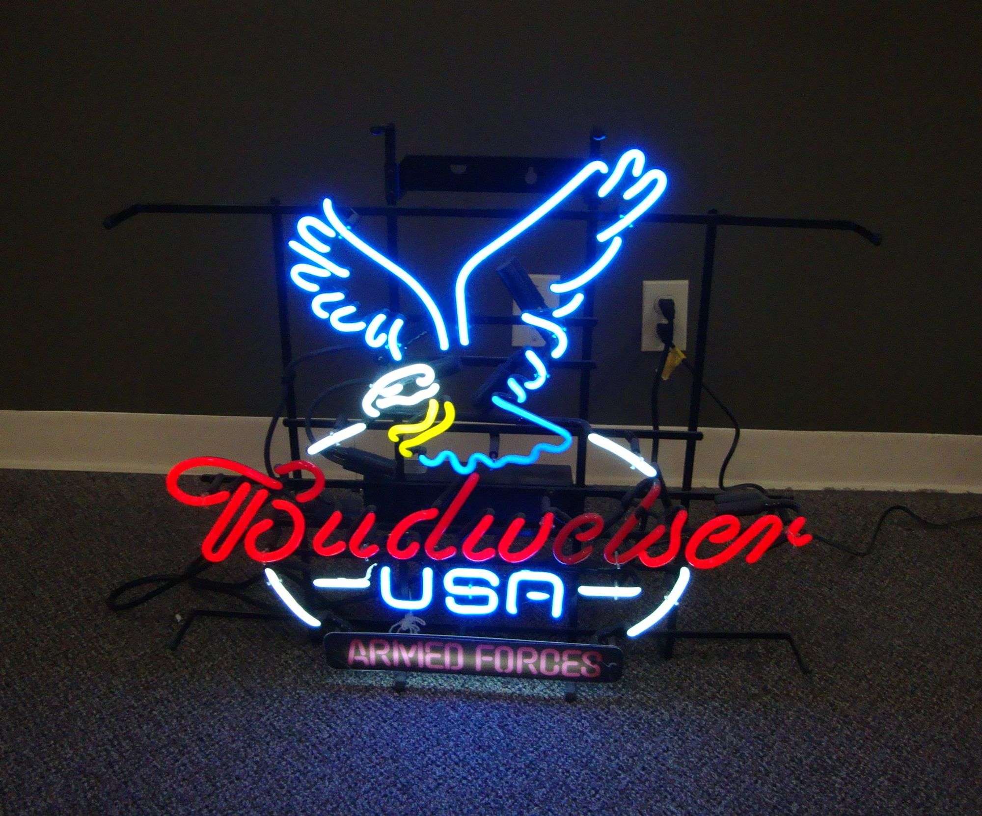 Budweiser USA Armed Forces Neon Sign, approx. 30