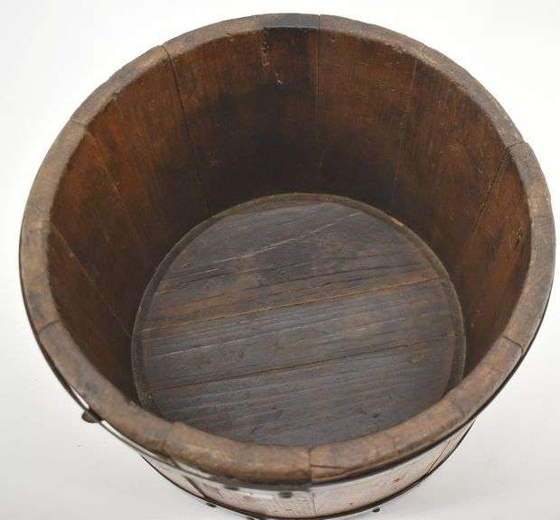 Wood Slat Metal Banded Bucket BHD Auctions