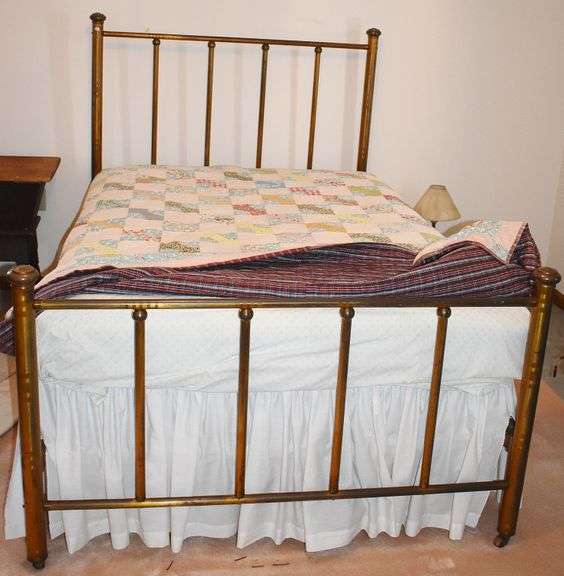 Antique Brass Bed 53" Mattress Size BHD Auctions