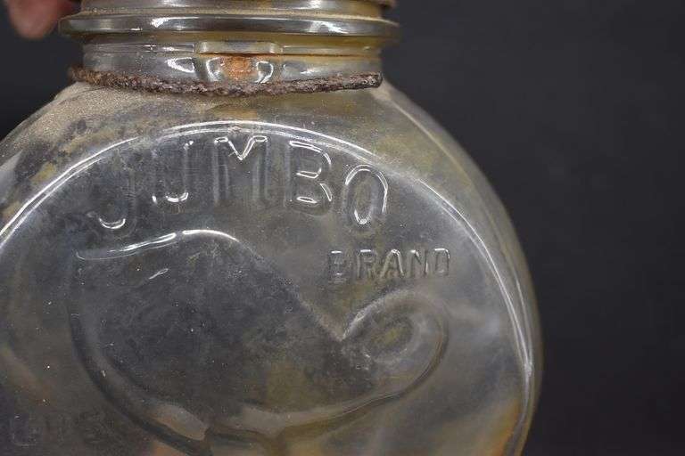 Jumbo Brand Peanut Butter Glass Jar Frank Tea & Spice Co. BHD Auctions