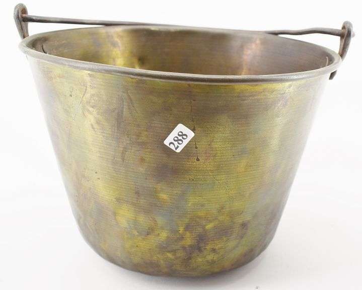 Brass Bucket w/ Iron Handle BHD Auctions