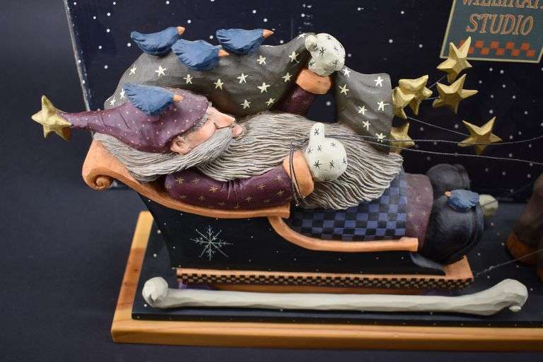 Williraye Studio Santa Claus In Sleigh w/ Reindeer BHD Auctions