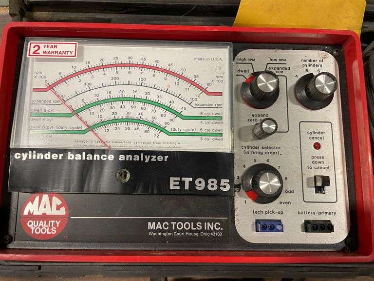 MAC ET985 Cylinder Balance Analyzer Booker Auction Company