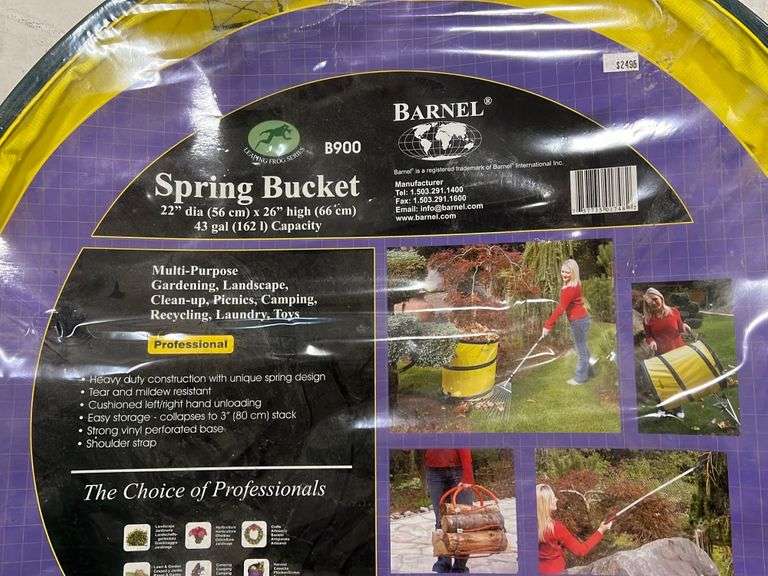 Spring Bucket, Garden Hose Booker Auction Company