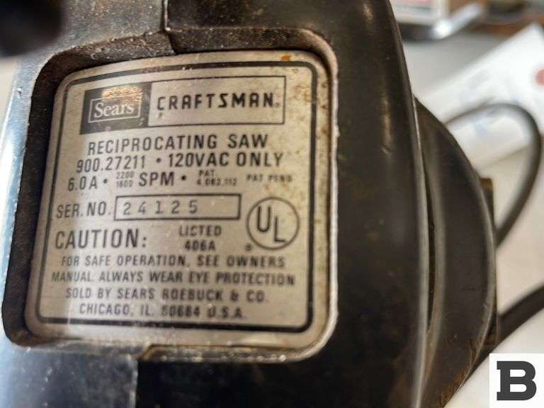 Sears Craftsman Industrial Reciprocating Saw Booker Auction Company