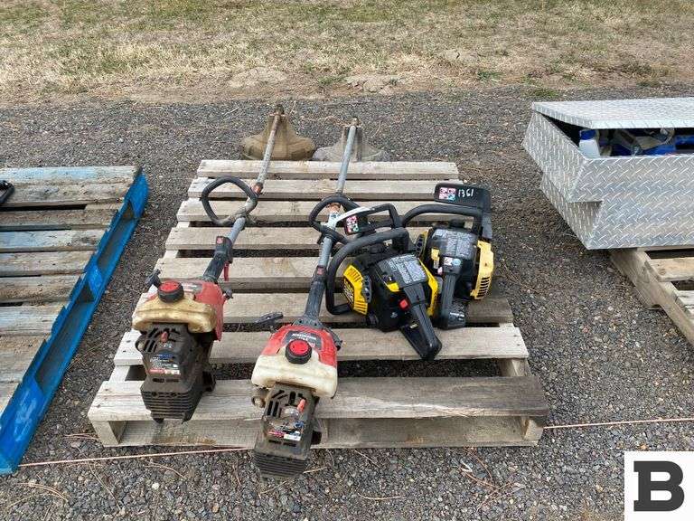 (2) Craftsman 31cc Weed Wacker, (2) McCulloch MS1635 Chain Saw Booker