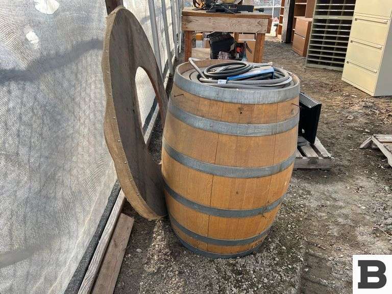 Wine Barrel Fireplace Booker Auction Company