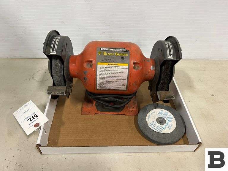 Central Machinery 6" Bench Grinder Booker Auction Company