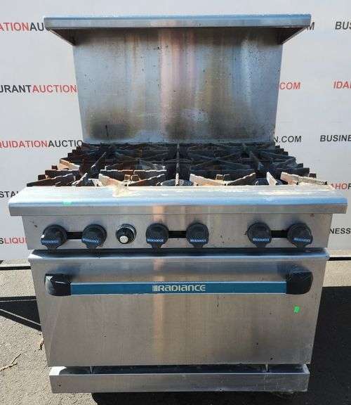 RADIANCE 6 Burner Gas Stove with Oven Business Liquidation Auction