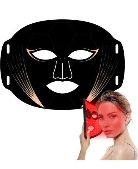 New LED Face Mask Light Therapy 7 Color Infrared Blue Red Light Therapy ...