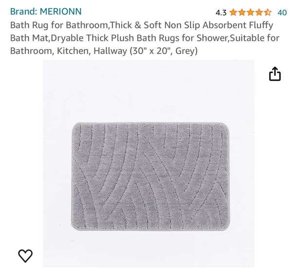 New sealed MERIONN Bath Rug for Bathroom,Thick & Soft Non Slip