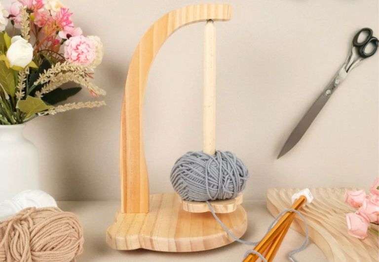 Yarn Ball Holder, Wooden Yarn Ball Holder, Knitting Yarn