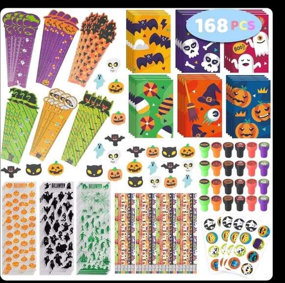 256 PCS Halloween Party Favors Bulk For Kids, 32 Pack Prefilled Witch