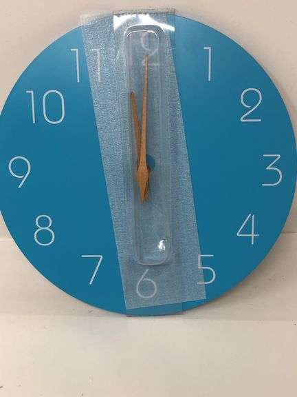 Mosewa Wall Clock 10 Inch Silent Non Ticking Wood Wall Clocks Battery Operated - Wooden White Modern Office Simple Minimalist Clock Decorative for Kitchen,Home,Bathroom,Living Room(10", Teal) New Open Box, Photos For Reference Item is Teal Color